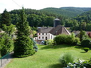 Vue sur l'église protestante et le centre de Klingenthal[26],[27], hameau de Bœrsch.