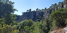 Vue depuis les falaises calcaires du parc départemental des Rives du Loup