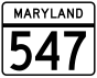 Maryland Route 547 marker