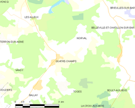 Mapa obce Quatre-Champs