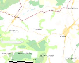 Mapa obce Taillette
