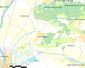 Mapa obce Fontvieille