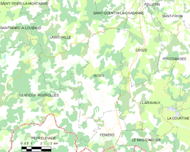 Mapa obce Gioux