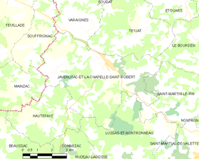 Poziția localității Javerlhac-et-la-Chapelle-Saint-Robert