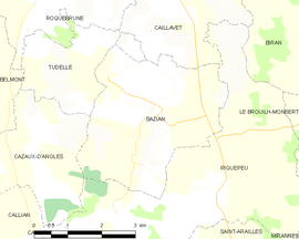 Mapa obce Bazian