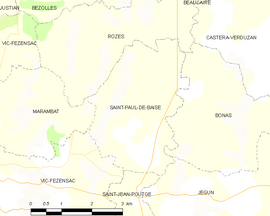 Mapa obce Saint-Paul-de-Baïse