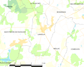 Mapa obce Lanhélin