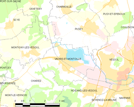 Mapa obce Vaivre-et-Montoille