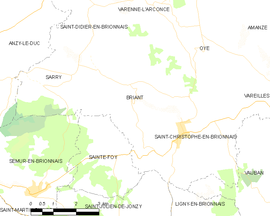 Mapa obce Briant