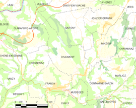 Mapa obce Chaumont