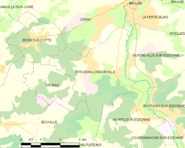 Mapa obce D’Huison-Longueville