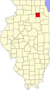 Map of Ilinois highlighting Kendall County