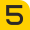 A yellow-colored partial squircle. It has written inside the number five in white.