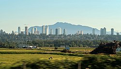 Metrotown skyline as seen from Richmond, British Columbia