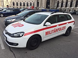 Standard patrol vehicle of the military police Military Police Austria Patrol Vehicle 25102019.jpg