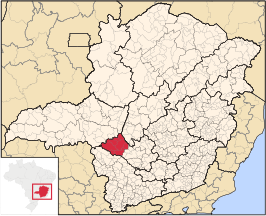 Ligging van de Braziliaanse microregio Piumhi in Minas Gerais