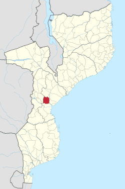 Nhamatandan piirin sijainti Mosambikissa.