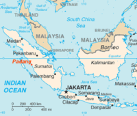 Պադանգը Ինդոնեզիայի քարտեզին