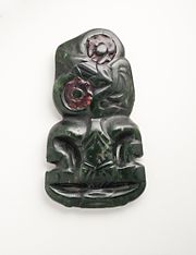 A greenstone hei-tiki pendant