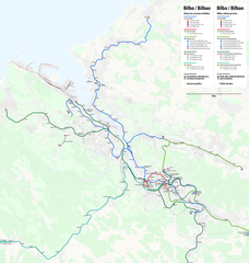 ÖPNV-Karte von Bilbao