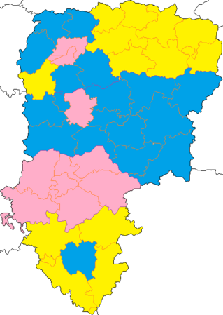 Nuance politique des candidats arrivés en tête dans chaque canton au 1er tour dans le département de l'Aisne.