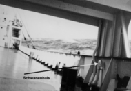 Schwanenhals, Wind und See ca 4 Strich von Steuerbord, Stärke 8 bis 9 - 1957