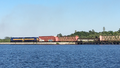 Ein Güterzug überquert den Caloosahatchee River, November 2019