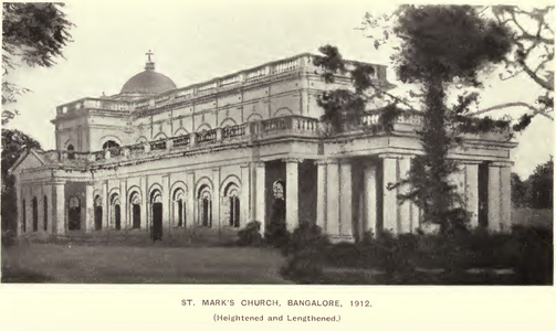 St. Mark's Church, Bangalore (Heightened and Lengthened, 1912), from 'The Church in Madras, Volume II' by Rev. Frank Penny[23]