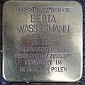 Stolperstein Bochum Hochstraße 81 Bertha Wassermann