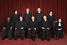 The Roberts Court in 2010; eight of the nine members pictured are the ones who decided Whole Woman's Health v. Hellerstedt. Justice Scalia (front row, second left) died before the oral argument. Supreme Court US 2010.jpg