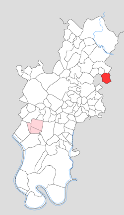 Map showing Bachhgaon in Tundla block