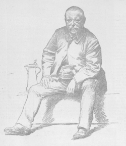 Vilém Weitenweber na kresbě od Františka Ženíška (1902)