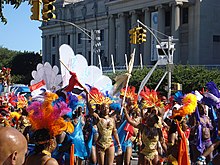 The West Indian Day Parade marching by the Brooklyn Museum West Indian Day Parade 2008.jpg