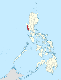 Mapa de Filipinas con Zambales resaltado