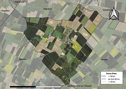 Carte orthophotographique de la commune en 2016.