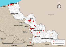 Carte des communes avec sites Seveso