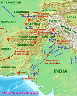 Campaigns and landmarks of Alexander's invasion of Southern Asia.