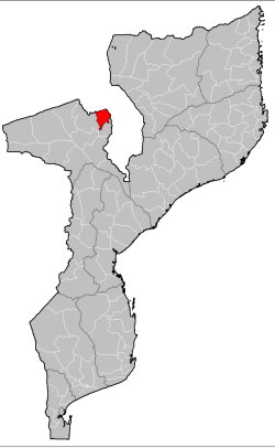 Angónia District on the map of Mozambique