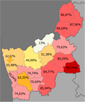 Białorusini      >90%      80–90%      70–80%      60–70%      50–60%      40–50%      <40%