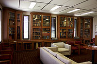 Shelves of the Bizzell Bible Collection at Bizzell Memorial Library