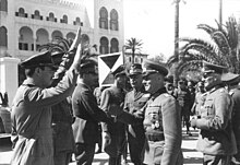 Rommel meets Italian General Italo Gariboldi in Tripoli, February 1941. Bundesarchiv Bild 101I-424-0258-32, Tripolis, Ankunft DAK, Rommel.jpg