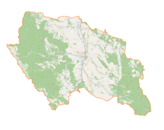 Mapa konturowa gminy Bystrzyca Kłodzka, w centrum znajduje się punkt z opisem „Bystrzyca Kłodzka”