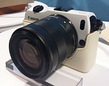 Average camera of a YouTube blogger, a Canon EOS Canon EOS M Blogger Event 02 cropped.jpg