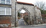 Guildford Castle gateway and walls adjoining to the east and south