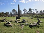 Cromlech et le menhir d'Eteneta (Espagne, Pays basque).