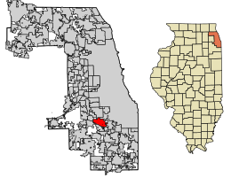 Location of Alsip in Cook County, Illinois.