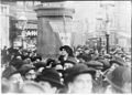 Mrs. Norman Whitehouse making a street speech for suffrage, December 1913.