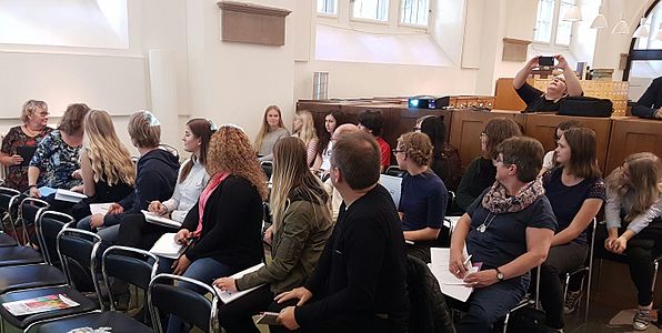 Participants in the Wikipedia Education Program at Nordic Museum from five different schools.