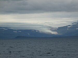 Blick aus den Jökulfirðir zum Drangajökull