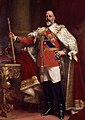 Retrato oficial do Rei Eduardo VII, 1902. A coroação de Eduardo VII marca a lembrança do fim da Era Vitoriana, começava então o Período Eduardiano.